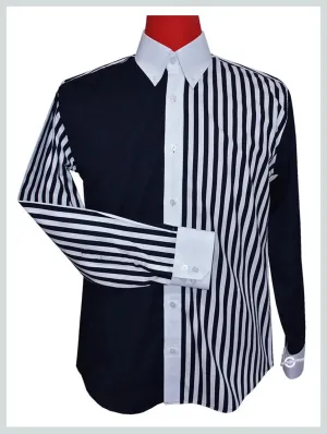 Button Down Shirt - Navy Blue and White Mod Shirt