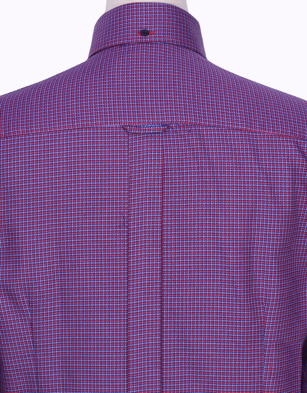 Button Down Shirt - Red and Blue Houndstooth Shirt
