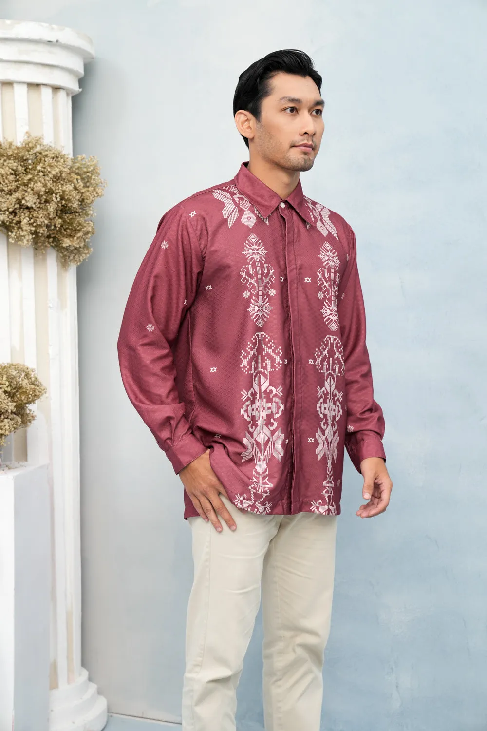 Lingga Long Shirt Men (Minor) Merah Biram
