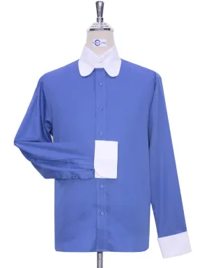 Penny Tab Collar Shirt - Blue Color Shirt